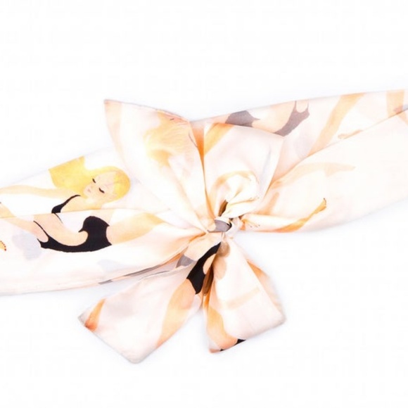 Swimming Ladies Silk Scarf - Picture 3 of 6